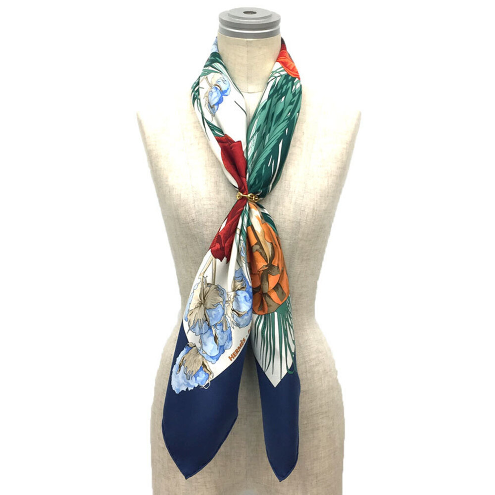 HERMES Authentic Blue Silk Scarf - Picture 2 of 3
